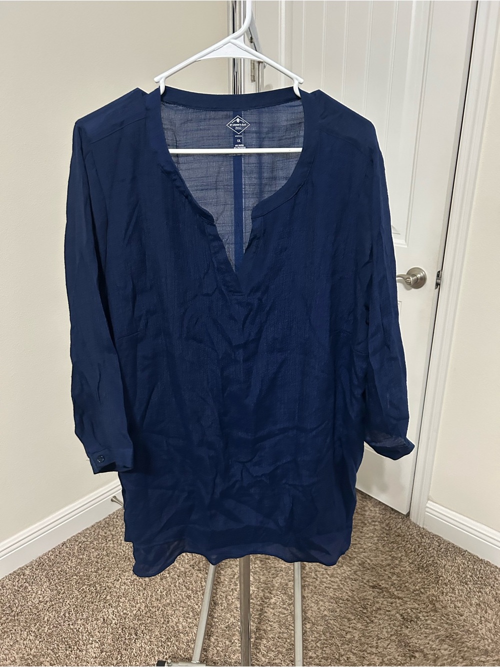 St. John's Bay Navy Split V-Neck Tunic